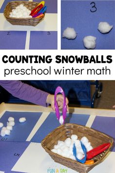 Preschool Winter Math Activities, Preschool Winter Math, Winter Activities For Toddlers, Winter Math Activities, Decomposing Numbers, January Activities