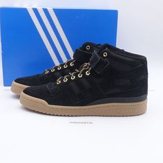 Us Size 11.5 Men's Adidas Originals Forum Mid Sneakers Gz4620 Black/Black/Gum - Brand New In Box, Box Is Lightly Damaged. We Only Sell 100% Genuine Products, Sourced From Major Retailers. Adidas Superstar Gold, Red Sneakers Men, Gum Brands, Adidas Superstar Women, Adidas Shoes Originals, Adidas Shoes Superstar, Mid Sneakers, Adidas Sneakers Mens, Adidas Athletic Shoes