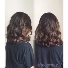 Brunette Balayage, Short Wavy Hair, Bob Hair, Short Wavy, Balayage Brunette, Hair Shades, Ombre Hair Color, Permed Hairstyles