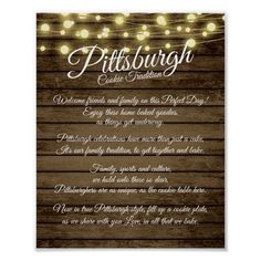 a rustic wood background with lights and the words pittsburgh on it, in white lettering