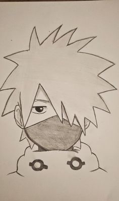 Young Kakashi Anime Character, Sketch, Drawings, Anime, Art