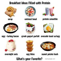 breakfast ideas filled with protein and other foods to make it easier for you to eat