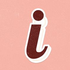 the letter j is made up of red and white stickers on a pink background