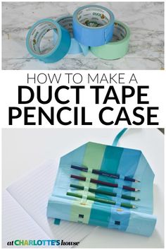 how to make a duct tape pencil case with pictures and instructions on how to use it