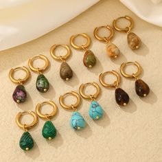 Drop Natural Stone Earring Handmade Crystal Drop Earrings for Women Natural Raw Green Aventurine Natural Stone Earrings Handmade, Gold Sand, Natural Stone Earrings, Earring Handmade, Turquoise Crystal, Watches Women Fashion, Crystal Drop Earrings, Crystal Drop, Healing Stone