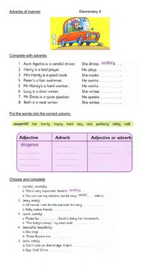 a worksheet with words and pictures on it