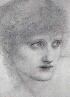 a pencil drawing of a woman's face