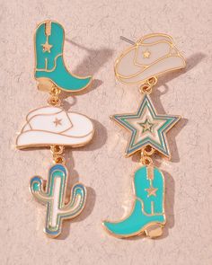 You will love these Turquoise Western Cowgirl Dangle earrings! Desk Stickers, Turquoise Western, Cowgirl Jewelry, Play Shop, Bath Candles, Western Cowgirls, Western Cowgirl, Baby & Toddler Clothing, Stationery Set