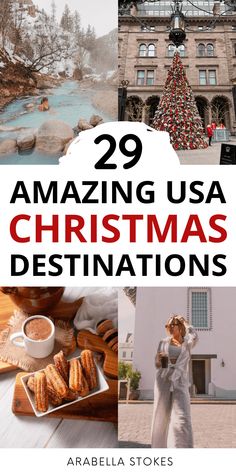 christmas destinations with text overlay reading 29 amazing usa christmas destinations