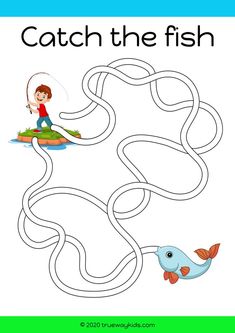 a fish and a boy in the water maze game for kids to learn how to find their