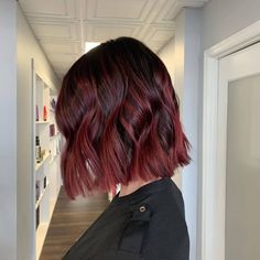 Short Red Balayage, Red Tint Hair, Natural Dark Hair, Dark Curly Hair, Blonde Balayage Highlights, Short Red Hair, Dark Brunette Hair, Short Dark Hair, Hairstyle Short