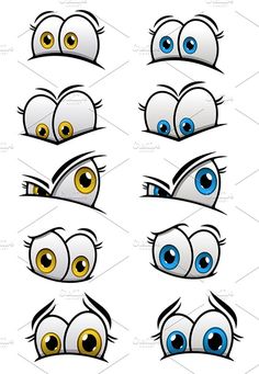 an image of cartoon eyes with different expressions