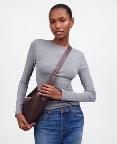 The Essential Curve Shoulder Bag | Madewell Madewell Bags, Access Denied, Madewell, Dress Skirt, Shoulder Bag, Leather, Dresses