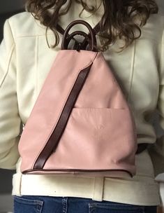 Great gift for the traveler or that fashion conscious trend setter. A stylish Italian leather backpack purse with a zip closure and zip wall pockets both inside and out.  A variety of colors to choose from. #valentinesdaygiftideas  #pinkleatherhandbags  #fashionbackpacksbags #leatherfashion #giftforher #backpackbags #womensbackpack #travelhandbags Trendy Soft Leather Backpack, Trendy Soft Leather Backpack For Everyday, Trendy Leather Backpack With Cell Phone Pocket, Versatile Leather Backpack With Cell Phone Pocket, Versatile Leather Backpack With Cell Phone Pocket For Everyday, Leather Backpack With Cell Phone Pocket For School, Trendy Soft Leather Backpack For On-the-go, Modern Leather Backpack With Cell Phone Pocket, Versatile Brown Backpack With Cell Phone Pocket