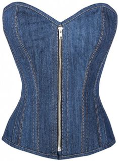 Tightlacing Corset, Återvinna Jeans, Vestiti In Jeans, Corset Costumes, Steel Boned Corsets, Blue Corset, Corset Fashion, Lace Tights, Denim Corset