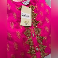 New With Tags Gorgeous Outfit 3 Piece Kameez Pants And Dupatta Chinyere Pakistani Luxury Designer Brand Size Large Pink And Gold Accents Designer Wedding Party Wear Bridesmaid / Punjabi Casual Muslim Afghani Bengali Indian Pakistani Arab Eid Sana Safinaz, Gul Ahmed, Khaadi, Asim Jofa, Farah Talib Aziz, Maria B, Faraz Manan, Sobia Nazir, Threads And Motifs, Chineyere, Bonanza, Ethnic, Sapphire, Cross Culture, Agha Noor, Saniya Maskatiya, Branded Original Dresses Ramadan Lawn Cotton Tunic Boho Kam Eid Pink Salwar Kameez With Unstitched Blouse, Festive Pink Salwar Kameez With Unstitched Blouse, Pink Bollywood Kurta With Unstitched Blouse, Pink Kurta With Unstitched Blouse For Diwali, Bollywood Style Pink Kurta With Unstitched Blouse, Pink Bollywood Kurta, Pink Fitted Churidar For Celebration, Pink Anarkali Kurta With Unstitched Blouse, Pink Self Design Churidar For Celebration