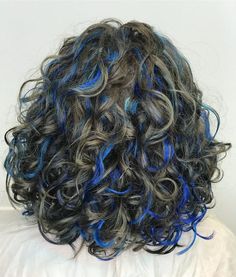 Curly Hair Color Ideas, Curly Hair Color, Blue Hair Highlights, Red Blonde, Dyed Curly Hair, Red Blonde Hair, Highlights Curly Hair, Hair Color Underneath, Brown Curly Hair