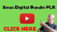 a man pointing to the right with text that reads xmas digital bundle plr