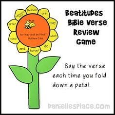 a flower with words written on it that say, beattudes bible verse review game