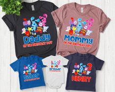 Blues Clues Birthday T shirt, Blues Clues Theme Party, Personalized Shirts For Kids, Family Matching Birthday Shirt C-30082234 👏CONGRATULATIONS You have found an online shop with reasonable prices, amazing quality, and fast shipping  We offer shirts for VACATIONS, HOLIDAYS, EVENTS, FAMILY REUNIONS, BIRTHDAYS, MOTHER'S DAY, FATHER'S DAY, GRADUATIONS, FUNNY T-SHIRTS as well as CUSTOM T-SHIRTS.  💖Description💖  --About this T-shirt--  👉Our Adult Unisex T-Shirt brand is BELLA CANVAS Available in Blue Clues Birthday Party Shirts, Blues Clues Birthday, Matching Birthday Shirts, Family Reunions, Blues Clues, Family Matching, Birthday Shirt, Family Reunion, Shirt Brand