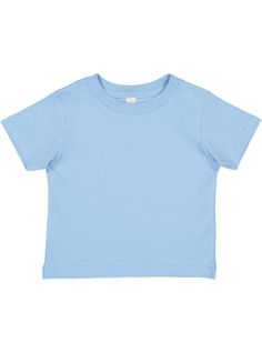 Classic comfort meets color with this soft crew-neck t-shirt for babies. Whether layered or alone, this t-shirt is soft yet durable enough to stand up to your baby's playtime demands. Ideal for apparel decorators and embroiderers. Fabric Uses:- Embroidery- Monogramming- Applique- Screen Printing- Heat Transfer Vinyl Fabric: 100% Cotton (4.5 oz., 100% combed ringspun cotton fine jersey) Color: Light BlueBrand: Rabbit Skins Style 3322Fit: Infant Unisex Sizes: 6M, 12M, 18M, 24M Garment Details:- Ea Blank Apparel, Blank T Shirts, Blue Crew, Baby & Toddler Clothing, Kids Shorts, Jersey Tee, Blue Shirt, Cotton Thread, Jersey T Shirt