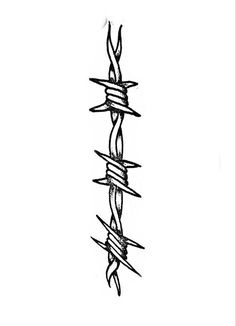 a black and white drawing of barbed wire