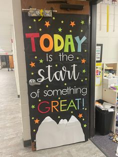 a chalkboard with the words today is the start of something great