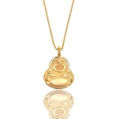 Micro Laughing Buddha Piece Yellow Gold Laughing Buddha, Atom, Chain Lengths, Chain Length