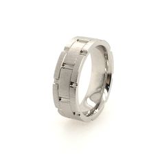 ✿ Beautiful 6mm Brushed Titanium Wrist Watch-like Cut-Outs with Polished Interior ✿ Genuine Titanium Ring. NONE of our rings are plated, colored or filled. This ring can be ordered in 14K or 18K gold with any color combination (Rose, Yellow, White) and comes in any mm size and your choice of Brushed or Polished. All colors are natural and will NEVER fade, NEVER peel, NEVER scratch and NEVER change. All rings are hand made and made to order and can be customized any way you like. All rings come w Beautiful Wooden Boxes, Titanium Ring, Never Change, Mens Ring, Titanium Rings, Rose Yellow, Gold Price, Engraved Rings, Hand Forged