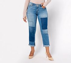 It's time to patch things up with the boyfriend. Nooo, not that boyfriend. We're talking about these LOGO boyfriend jeans. With playful shadow-patch details and rolled cuffs (so versatile!), this fresh take combines a cool-casual vibe with an utterly comfortable fit.  These jeans pair with practically everything -- cuffed or uncuffed. Consider canvas sneaks and a classic tee (we're loving that laid-back look), or your beloved ankle boots and an oversized blazer when it's chillier. And dress 'em Colorful Heels, Bold Necklace, The Boyfriend, Lori Goldstein, Relaxed Jeans, Oversized Blazer, The Boys, Boyfriend Jeans, Comfort Fit