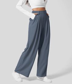 Classic Trousers, Wide Trousers, Traje Casual, Casual Wide Leg Pants, Jeans Cargo, Work Trousers, Maxi Robes, Moda Plus, Casual Suit