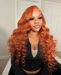 Weave Hair Color, Ginger Wig, Frontal Wig Hairstyles, Frontal Hairstyles, Pretty Hair Color, Hair Ponytail Styles, Ponytail Styles, Front Lace Wigs Human Hair, Hair Life