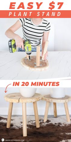 the instructions for how to make an easy diy stool