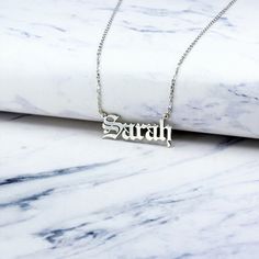 14K Solid Gold Old English Name Necklace-Gothic Name Necklace-Custom Necklace-Personalized Necklace-Gothic Necklace gift Old English Names, English Name, Necklace Gothic, Name Necklaces, Gothic Necklace, Necklace Personalized, Old English, Custom Necklace, Personalized Necklace