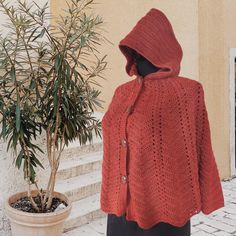 Crochet Woman Hooded Capelet Oversize Winter Crochet Poncho With Long Sleeves, Winter Crochet Long Sleeve Poncho, Fall Crochet Knit Poncho, Hooded Capelet, Crochet Capelet Pattern, Victorian Cape, Capelet Pattern, Lace Capelet, Crochet Capelet