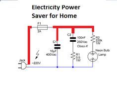 an electrical power saver for home with circuit diagram and instructions on the sidelines