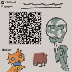 a qr - code with an image of a cat and other items