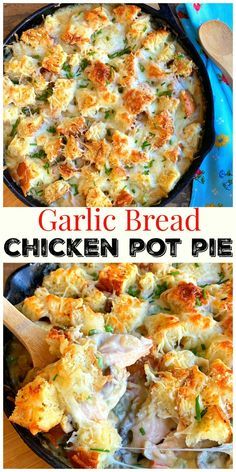 this garlic bread chicken pot pie is an easy and delicious side dish