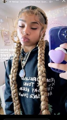 @dfwpeli Continuation Hairstyles, Two Braids With Color, 2 Stitch Braids With Curls, How To Do Two Braids, Side Part 2 Braids, Hair Styles For The Summer, 2 Boho Feed In Braids, One Braid Hairstyles, 2 Big Braids