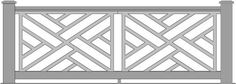 the side view of a wooden fence with lattices on it and measurements for each section