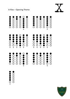 the x files - opening theme worksheet is shown in black and white