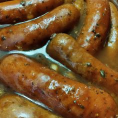 Slow Cooker Honey Garlic Sausage Beef Sausage Recipes, Simmering Pot, Sausage Crockpot, Garlic Beef, Beef Sausage, Honey Recipes, Honey Garlic