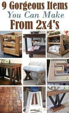 there are many different types of coffee tables and end tables that you can make from 2x4's