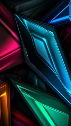 an abstract background with many different colors and shapes in the shape of triangulars or rectangles