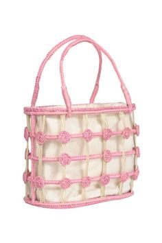 Luxury Summer Rectangular Satchel, Chic Everyday Straw Bag With Removable Pouch, Pink Bucket Bag With Braided Handles And Top Handle, Luxury Summer Satchel For Everyday Use, Elegant Natural Bag With Top Carry Handle, Feminine Bag With Double Handle And Removable Pouch, Elegant Vacation Shoulder Bag With Top Handle, Chic Beach Bag With Braided Handles, Feminine Bag With Removable Pouch And Double Handle