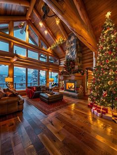 Luxury Outdoor Spaces, Holiday Cabin, Swiss House, Christmas Interior Decor, Farm Style House, Cabin Living Room, Log Cabin Ideas, Ski Cabin, Cozy Christmas Decor