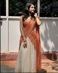 Onam Sari Look, Normal Party Dress, Onam Outfit Lehanga, Half Saree Designs Onam, Onam Saree Designs, Georgette Dhavani Designs, Trending Onam Outfits 2024, Onam Pattu Pavada Design, Traditional Lehengas For Women