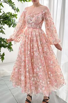 Tulle Prom Dress Long, Fairy Prom Dress, Teuta Matoshi, Exclusive Gowns, Couture Dress, Long Sleeve Evening Dresses, Beautiful Prom Dresses, Pink Gowns, فستان سهرة