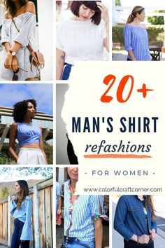 women's shirts with the words, 20 + man's shirt reffashions