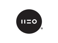 the word ieo is written in white on a black circle